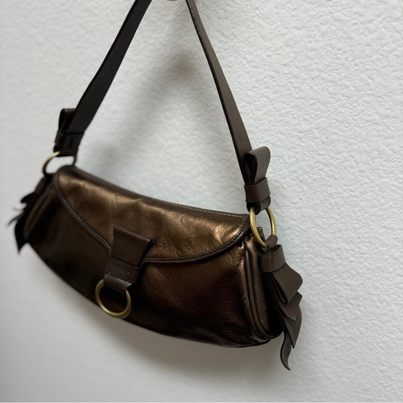 BCBGIRLS Metallic Brown Shoulder Bag with
Gold Hardware - Picture 9 of 13